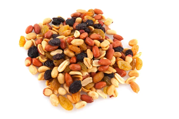 Mixed peanuts with dried fruit — Stock Photo, Image