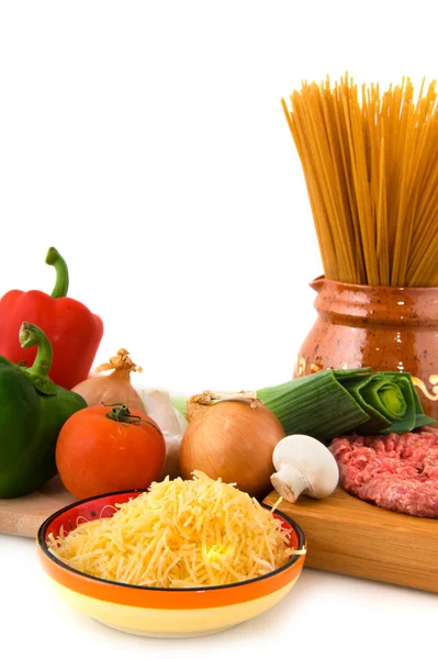 Spaghetti mit ganzen Mahlzeiten — Stockfoto
