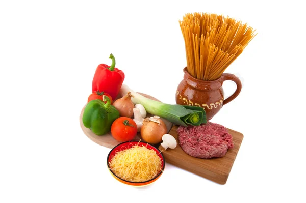 全体の食事のスパゲッティ — ストック写真