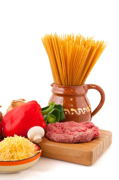 Spaghetti mit ganzen Mahlzeiten — Stockfoto