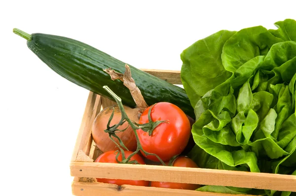 Cassetta con ingredienti vegetali — Foto Stock