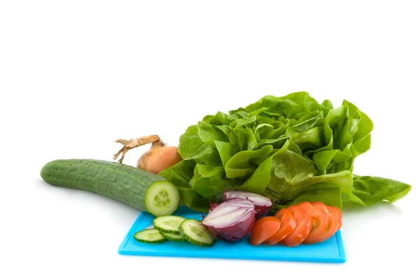 Vegetable ingredients for salad — Stock Photo, Image
