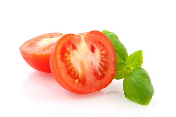 stock image Fresh basil and tomatoes