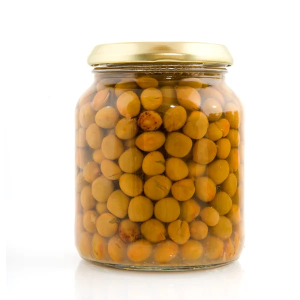 Marrowfat peas in glass — Stock Photo, Image