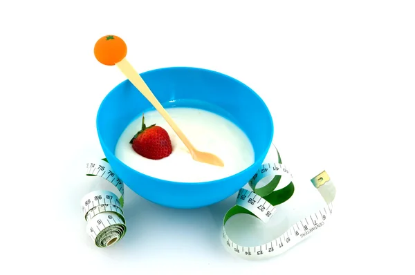 Yogur con fresa — Foto de Stock