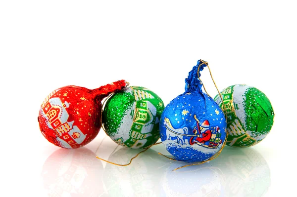 Bolas de Natal de chocolate — Fotografia de Stock
