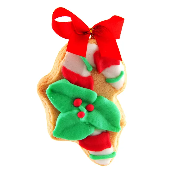 Mézeskalács cookie-t karácsony cukornád — Stock Fotó