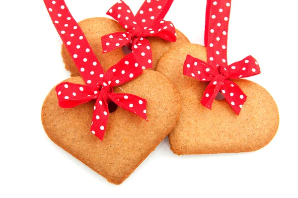 Baked gingerbread hearts — Stock Photo, Image