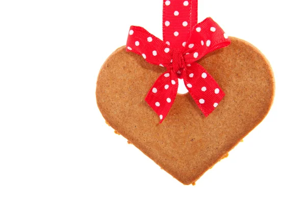 Baked gingerbread cookie heart — Stock Photo, Image