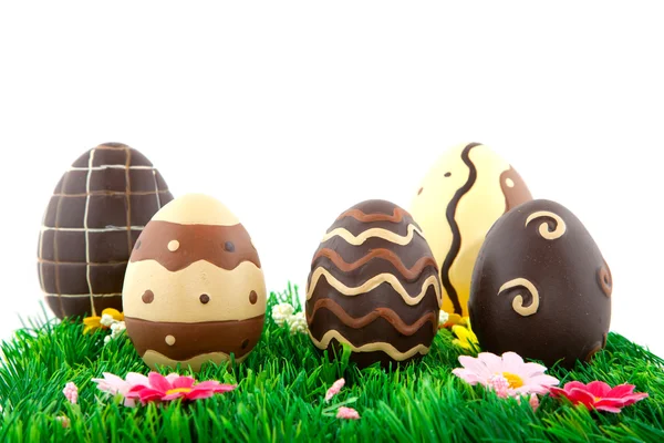 巧克力复活节彩蛋 — 图库照片