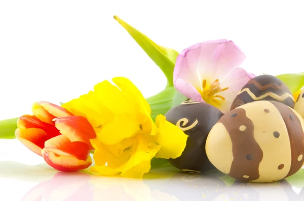 Tulpen en paaseieren — Stockfoto