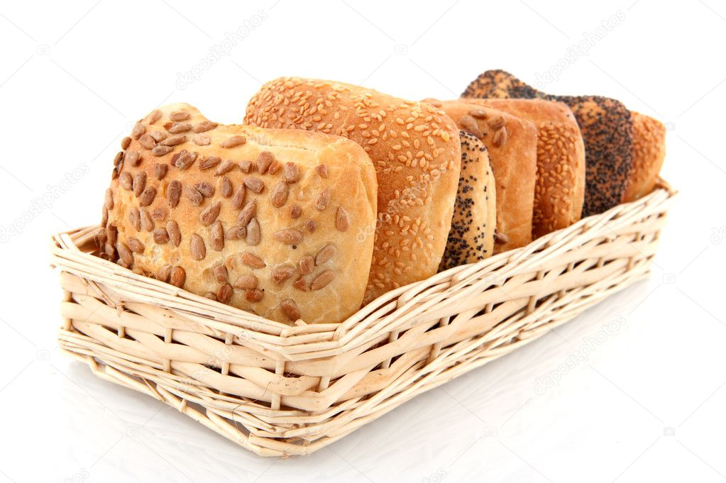 Basket with luxury bread rolls
