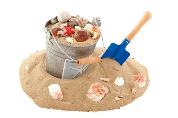 Bucket on the beach — Stock Photo, Image