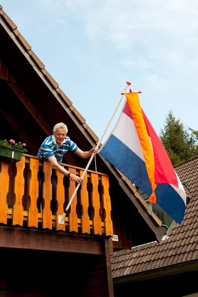 A holland zászló lógott — Stock Fotó