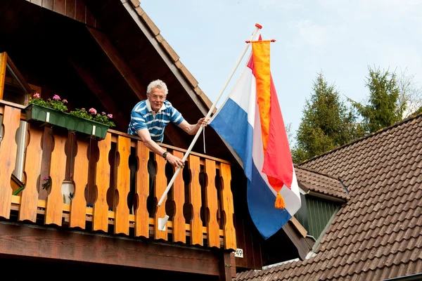 A holland zászló lógott — Stock Fotó