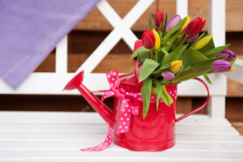 Decorative Watering Can With Flowers Stock Photo Image By C Ivonnewierink 3020582