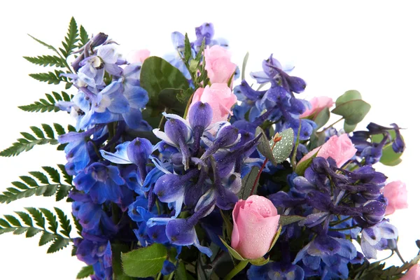 粉色和蓝色的花束 — 图库照片