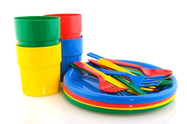 Пластикові пікнік посуд — стокове фото