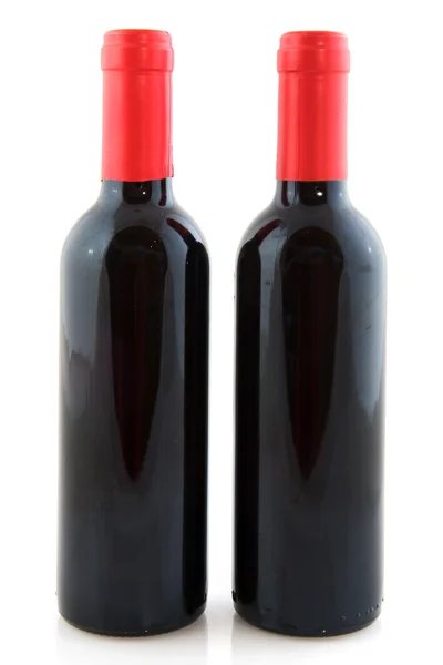 Flasker, rødvin – stockfoto