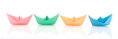 Paper boats clipart