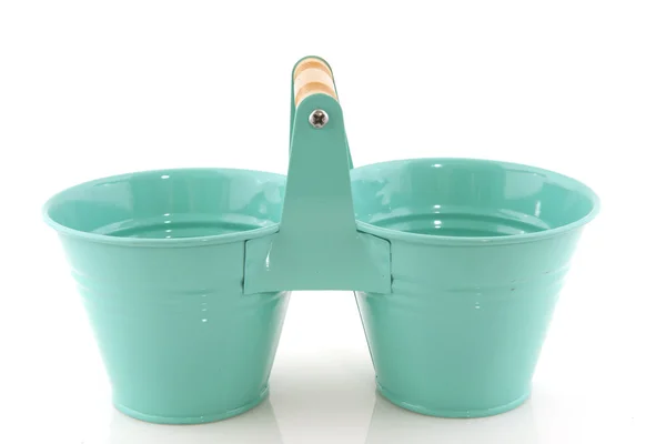 Blue double buckets — Stock Photo, Image