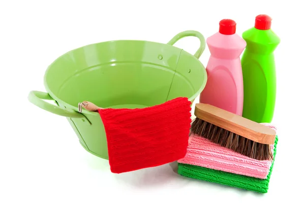 Barril com produtos de limpeza — Fotografia de Stock