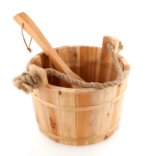 Sauny drewniane wiaderko — Zdjęcie stockowe