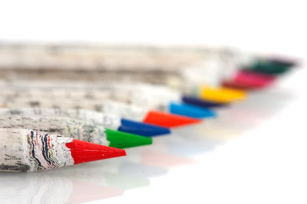 Egy sorban kínai színes ceruzák — Stock Fotó