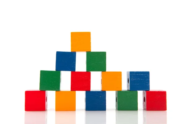 Construção com blocos coloridos — Fotografia de Stock