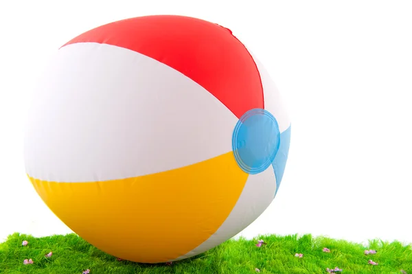 Beach ball in the grass — Stock Photo, Image