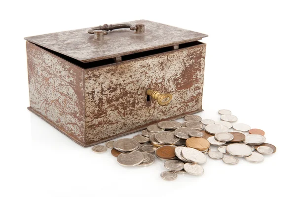 Old rusty money box — Stock Photo, Image