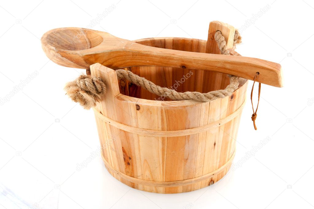 Wooden sauna bucket