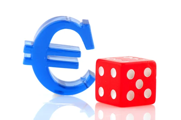 Euro sign with dices — Stock Photo, Image