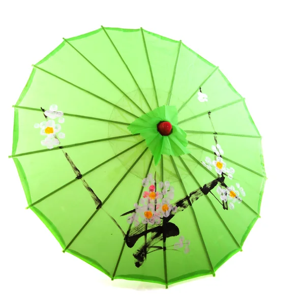 绿色热带阳伞 — 图库照片