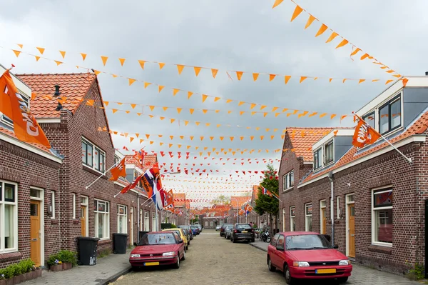 Futbol taraftarları ile Hollanda sokak — Stok fotoğraf
