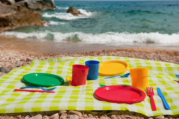 Picknick aan het strand — Stockfoto