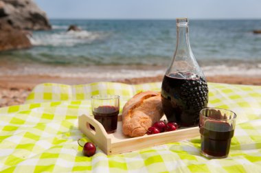 Picnic at the beach clipart