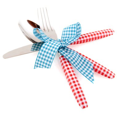 Checked cutlery clipart