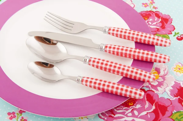 Plate with cutlery — Stock Photo, Image
