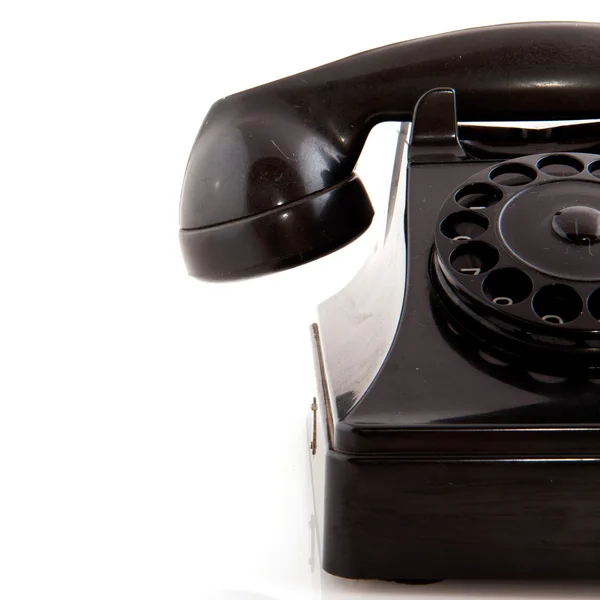 Oude zwarte telefoon — Stockfoto