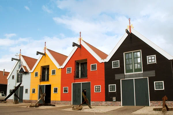 Colorful warehouses in Dutch harbor — Stock Photo, Image
