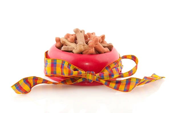 Bowl with dog cookies — Stock Photo, Image