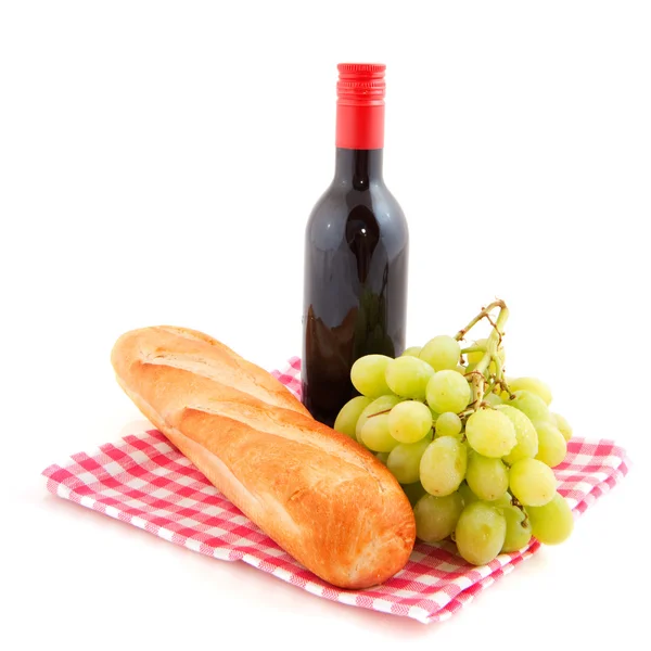Wine bread and grapes — Stock Photo, Image