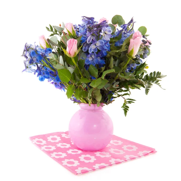 Boeket in roze en blauw — Stockfoto