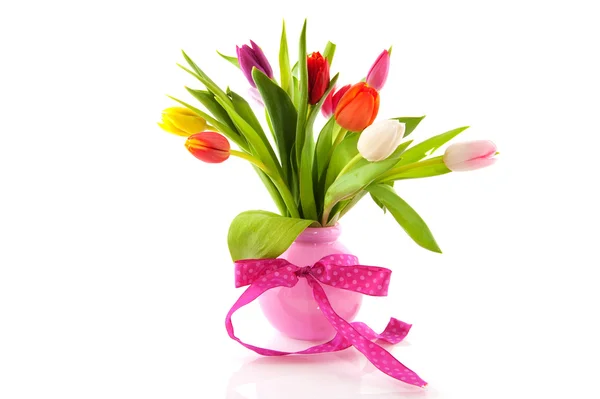 Színes csokor tulipán — Stock Fotó