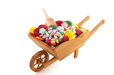 Wheel barrow with lots of candy clipart