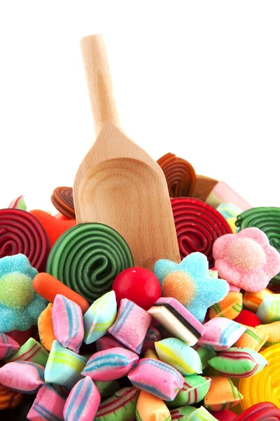 Kleurrijke verschillende snoep — Stockfoto