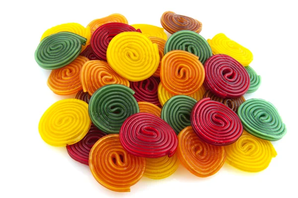 Барвисті цукерки рулонах — стокове фото