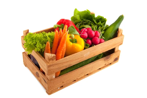 Låda grönsaker — Stockfoto