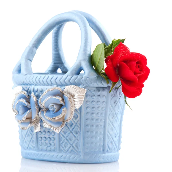 Blue baby basket — Stock Photo, Image